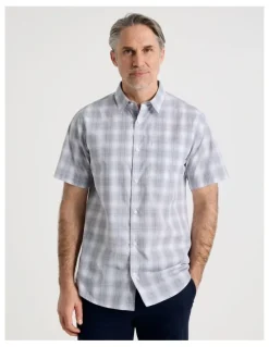 Regatta Short Sleeve Shirt in Light Blue Multi Check