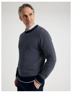 Regatta Stripe Rib Detail Knit in Navy