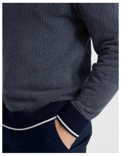 Regatta Stripe Rib Detail Knit in Navy