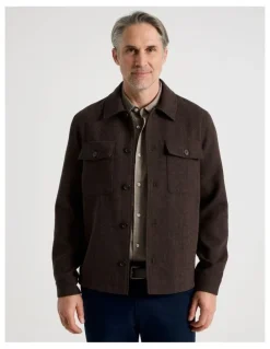 Regatta Textured Double Pocket Shacket in Navy