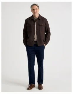 Regatta Textured Double Pocket Shacket in Navy