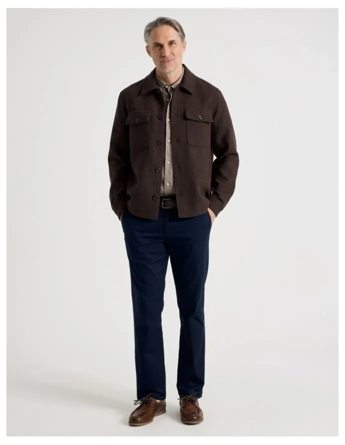 Regatta Textured Double Pocket Shacket in Navy