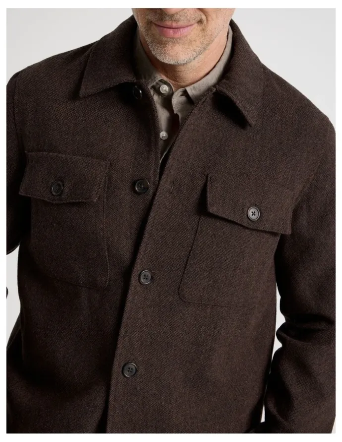 Regatta Textured Double Pocket Shacket in Navy