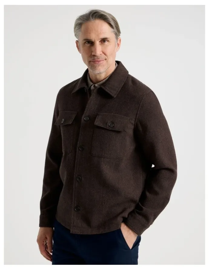 Regatta Textured Double Pocket Shacket in Navy