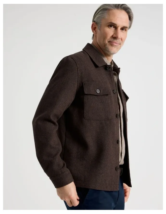 Regatta Textured Double Pocket Shacket in Navy