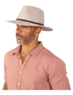 Rigon Darby Flexibraid Fedora Hat in Mixed Camel