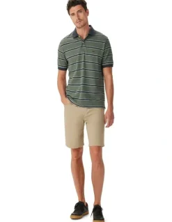 R.M.Williams Brunswick Stripe Polo Spruce in Green