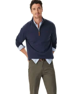 R.M.Williams Ernest Merino 1/4 Zip Knit in Navy