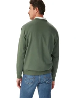 R.M.Williams Heritage Crew Sweatshirt in Spruce Green