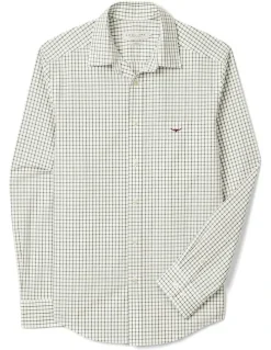 R.M.Williams Newland Poplin Check Long Sleeve Shirt Moss