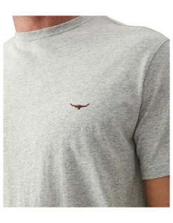 R.M.Williams Parson T-Shirt in Grey Marle/Chestnut