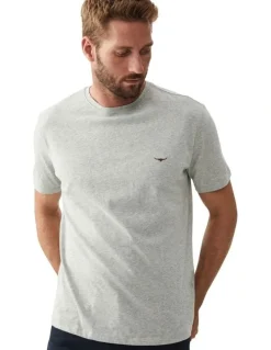 R.M.Williams Parson T-Shirt in Grey Marle/Chestnut