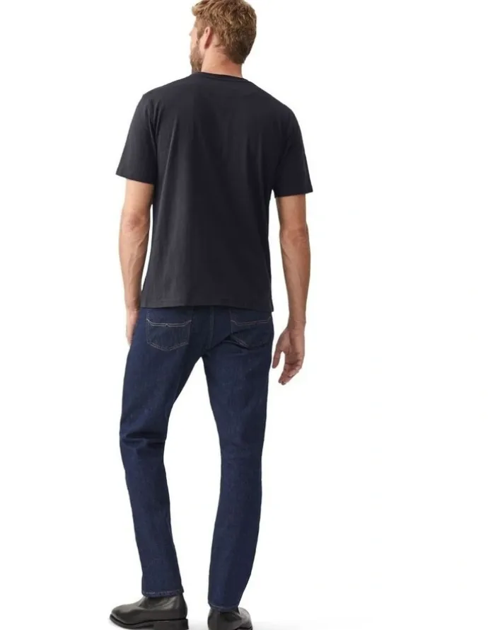 R.M.Williams Parson T-Shirt in Navy/Chestnut