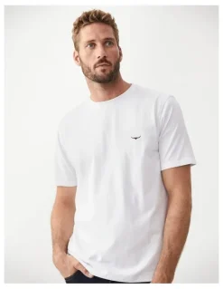R.M.Williams Parson T-shirt in White/Chestnut