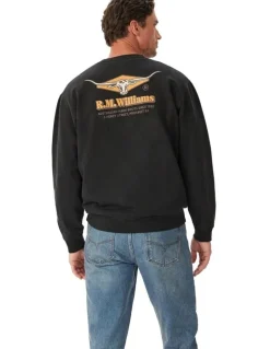 R.M.Williams Percy Crew Neck Sweatshirt in Black