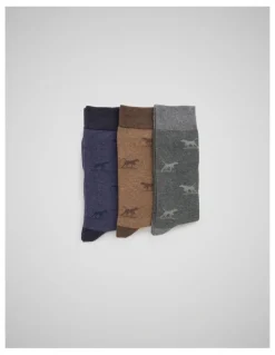Rodd & Gunn Dogs-A-Plenty Three Pack Socks in Washed Mu