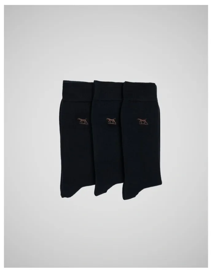 Rodd & Gunn Dry Plains Three Pack Socks in Marine