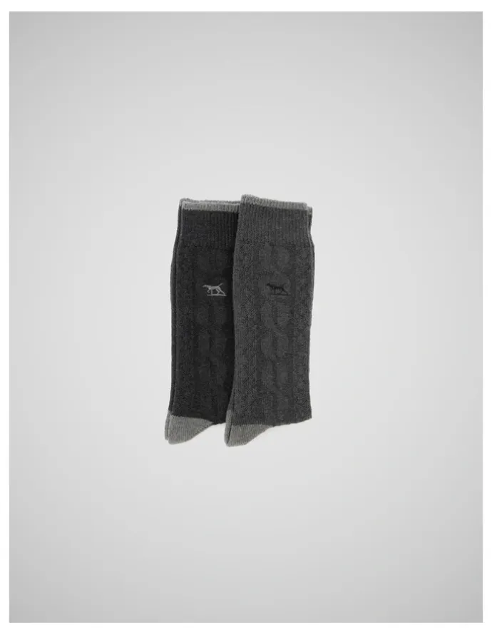 Rodd & Gunn Dunedin Cable Sock 2 Pack in Grey
