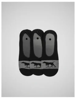 Rodd & Gunn Gunner Lo Show Sock 3 Pack in Nero/Grey