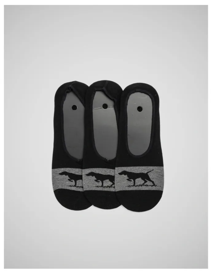 Rodd & Gunn Gunner Lo Show Sock 3 Pack in Nero/Grey