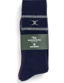 Rodd & Gunn Line Out Sock Two Pack in Navy/Burgundy