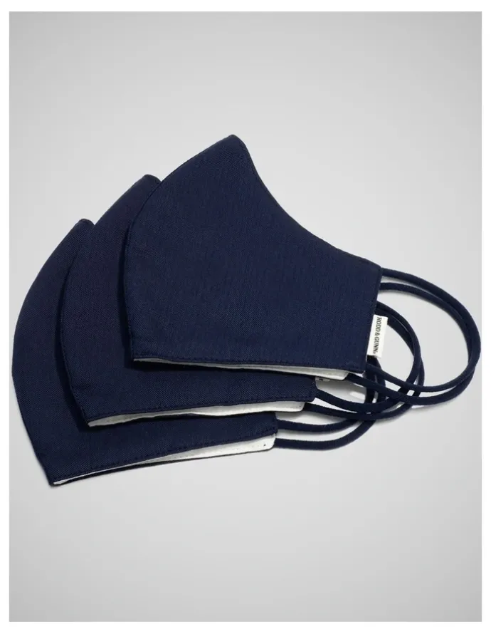 Rodd & Gunn RG Face Mask Three Pack in Navy