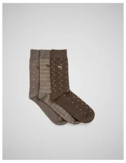 Rodd & Gunn Seafcliff Sock 3 Pack in Earth Multi