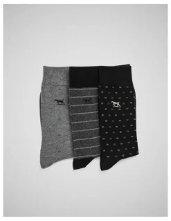 Rodd & Gunn Seafcliff Sock 3 Pack in Nero Multi