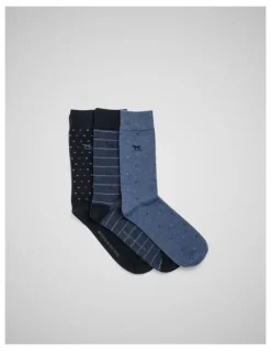 Rodd & Gunn Seafcliff Sock 3 Pack in Blue Multi