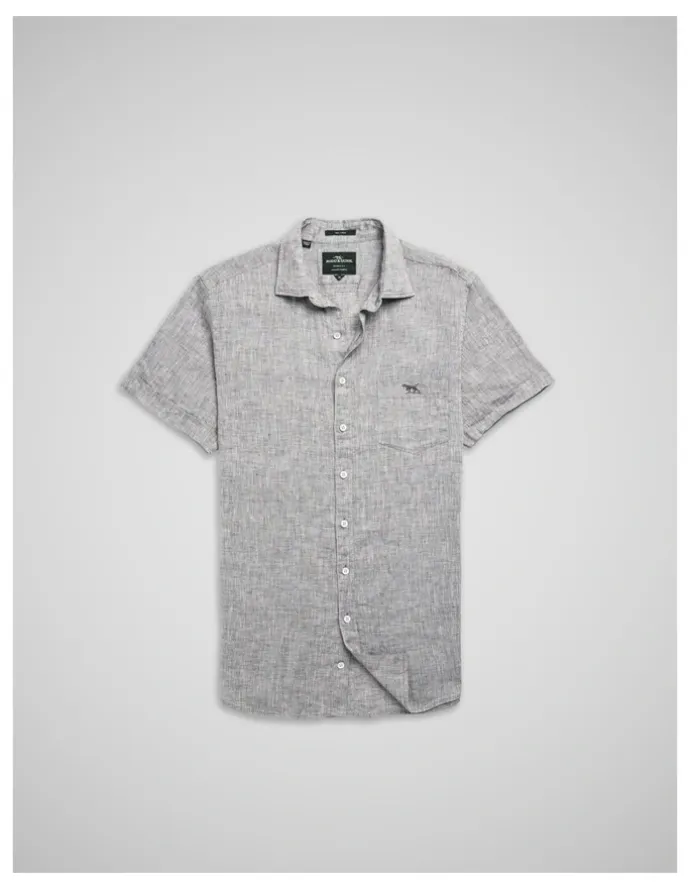 Rodd & Gunn Cathedral Cove Short Sleeve Sports Fit Shirt in Smoke