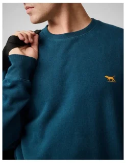 Rodd & Gunn Crew Neck Sweat Top in Deep Teal