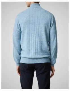 Rodd & Gunn Fortrose 1/4 Zip Knit in Ocean
