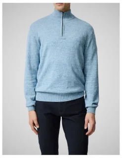 Rodd & Gunn Fortrose 1/4 Zip Knit in Ocean