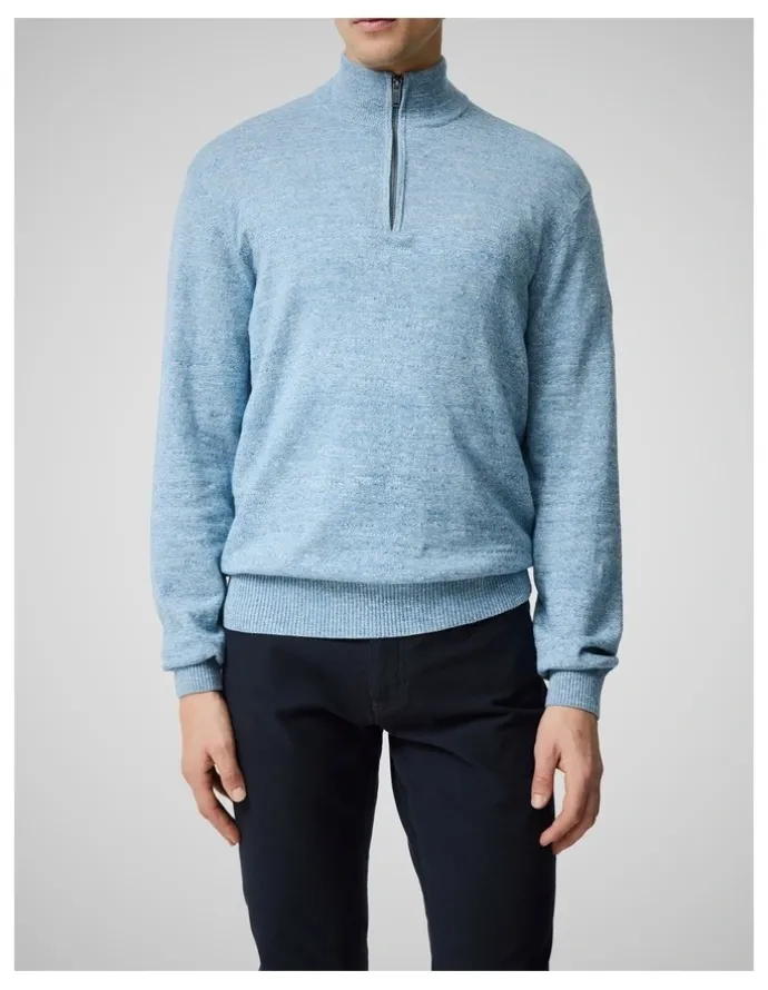 Rodd & Gunn Fortrose 1/4 Zip Knit in Ocean