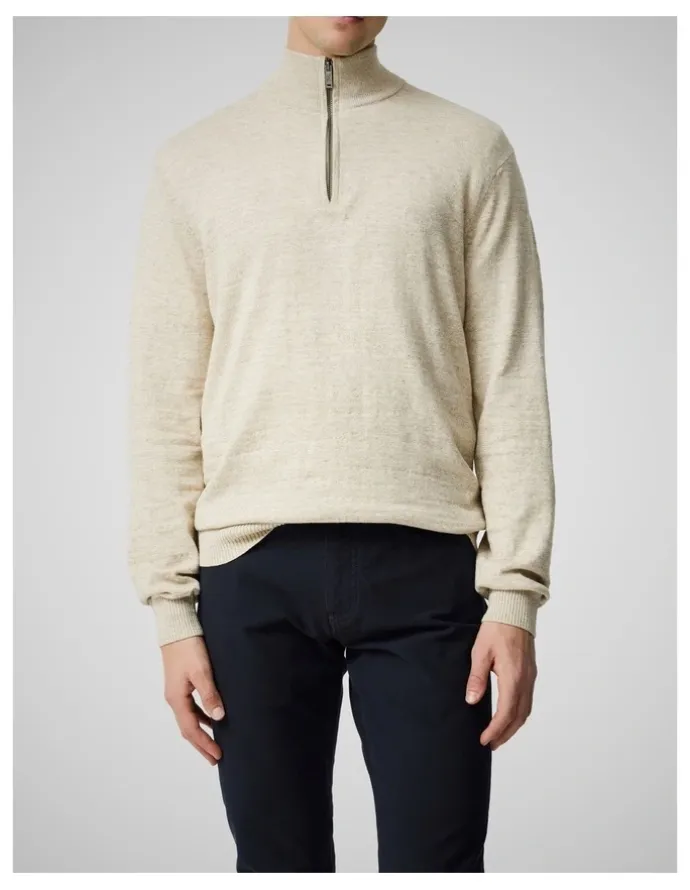 Rodd & Gunn Fortrose 1/4 Zip Knit in Straw