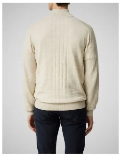 Rodd & Gunn Fortrose 1/4 Zip Knit in Straw