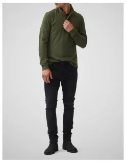 Rodd & Gunn Long Sleeve Sports Fit Gunn Polo in Army