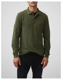 Rodd & Gunn Long Sleeve Sports Fit Gunn Polo in Army