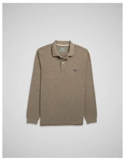 Rodd & Gunn Long Sleeve Sports Fit Gunn Polo in Latte