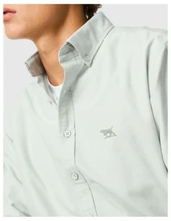 Rodd & Gunn Oxford Long Sleeve Sports Fit Shirt in Eucalyptus