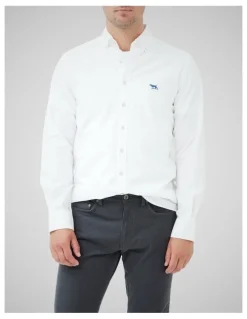 Rodd & Gunn Oxford Long Sleeve Sports Fit Shirt in Blanc