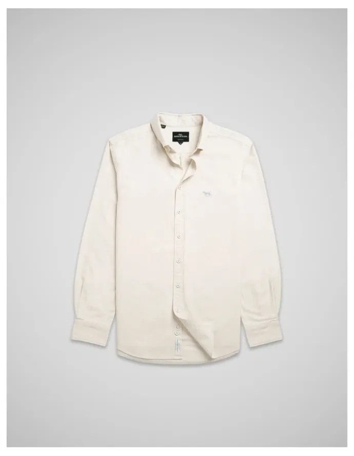 Rodd & Gunn Oxford Long Sleeve Sports Fit Shirt in Natural
