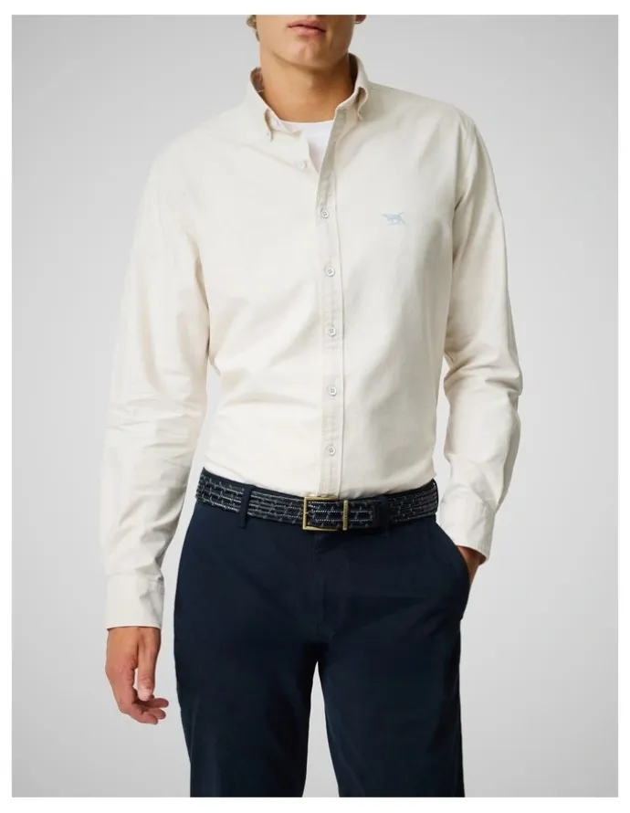 Rodd & Gunn Oxford Long Sleeve Sports Fit Shirt in Natural