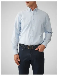 Rodd & Gunn Oxford Long Sleeve Sports Fit Shirt in Cornflower
