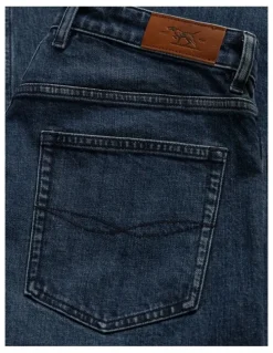 Rodd & Gunn Sutton Straight Fit Italian Regular Leg Denim Jeans in Dark Blue