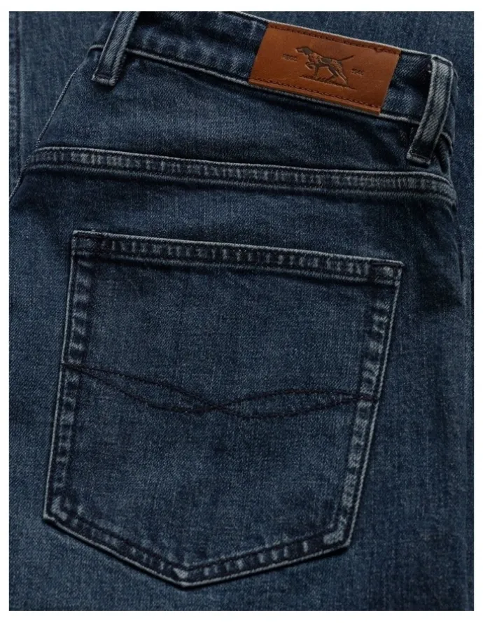 Rodd & Gunn Sutton Straight Fit Italian Regular Leg Denim Jeans in Dark Blue