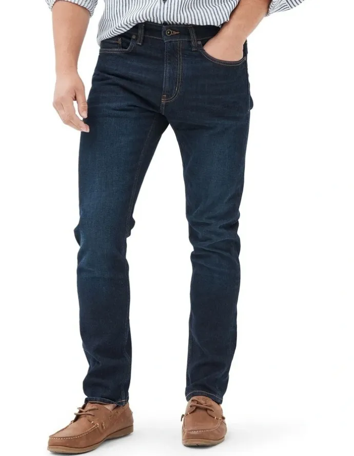 Rodd & Gunn Sutton Straight Fit Italian Regular Leg Denim Jeans in Dark Blue