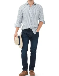 Rodd & Gunn Sutton Straight Fit Italian Regular Leg Denim Jeans in Dark Blue