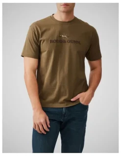 Rodd & Gunn The Peaks Logo Tee in Olive