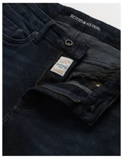 Rodd & Gunn Weston Straight Fit Italian Long Leg Denim Jeans in Blue/Black